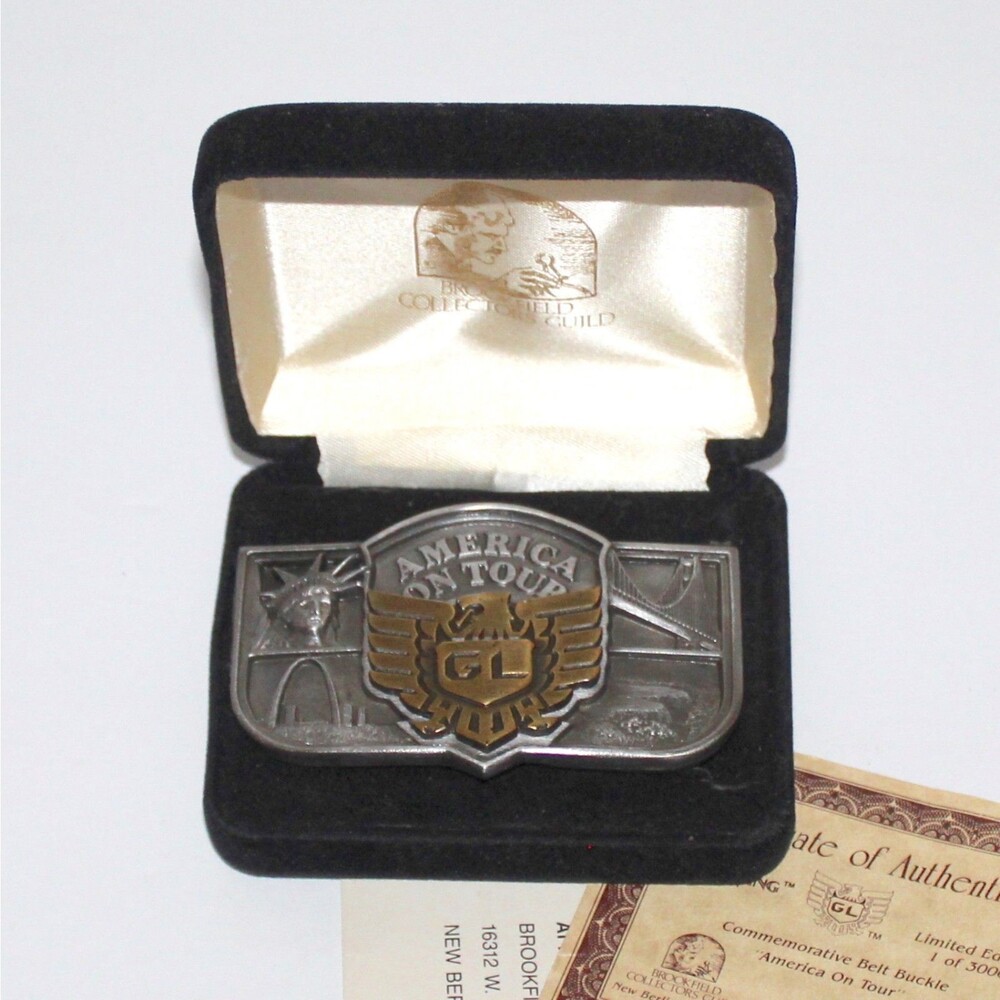 Honda GL Gold Wing Belt Buckle America on Tour Brookfield Collectors Lim Ed 1987
